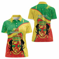Personalized Congo-Brazzaville Independence Day Women Polo Shirt Coat Of Arms Grunge Style - Wonder Print Shop
