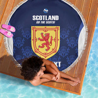 Custom Scotland Cricket Beach Blanket Go Scots Thistle Pattern - Wonder Print Shop