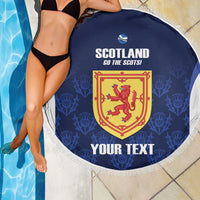Custom Scotland Cricket Beach Blanket Go Scots Thistle Pattern - Wonder Print Shop