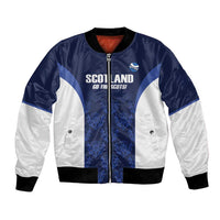 Custom Scotland Cricket Bomber Jacket Go Scots Thistle Pattern - Wonder Print Shop