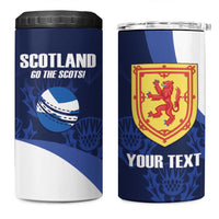 Custom Scotland Cricket 4 in 1 Can Cooler Tumbler Go Scots Thistle Pattern - Wonder Print Shop