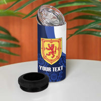 Custom Scotland Cricket 4 in 1 Can Cooler Tumbler Go Scots Thistle Pattern - Wonder Print Shop