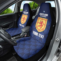 Custom Scotland Cricket Car Seat Cover Go Scots Thistle Pattern - Wonder Print Shop