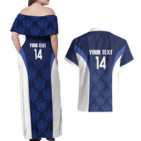 Custom Scotland Cricket Couples Matching Off Shoulder Maxi Dress and Hawaiian Shirt Go Scots Thistle Pattern - Wonder Print Shop