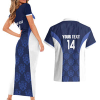 Custom Scotland Cricket Couples Matching Short Sleeve Bodycon Dress and Hawaiian Shirt Go Scots Thistle Pattern - Wonder Print Shop