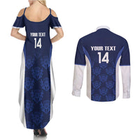 Custom Scotland Cricket Couples Matching Summer Maxi Dress and Long Sleeve Button Shirt Go Scots Thistle Pattern - Wonder Print Shop