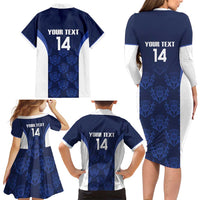 Custom Scotland Cricket Family Matching Long Sleeve Bodycon Dress and Hawaiian Shirt Go Scots Thistle Pattern - Wonder Print Shop