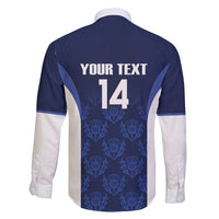 Custom Scotland Cricket Family Matching Long Sleeve Bodycon Dress and Hawaiian Shirt Go Scots Thistle Pattern - Wonder Print Shop