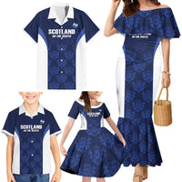 Custom Scotland Cricket Family Matching Mermaid Dress and Hawaiian Shirt Go Scots Thistle Pattern - Wonder Print Shop
