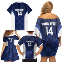 Custom Scotland Cricket Family Matching Off Shoulder Short Dress and Hawaiian Shirt Go Scots Thistle Pattern - Wonder Print Shop