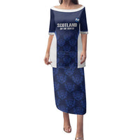 Custom Scotland Cricket Family Matching Puletasi and Hawaiian Shirt Go Scots Thistle Pattern - Wonder Print Shop