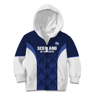 Custom Scotland Cricket Kid Hoodie Go Scots Thistle Pattern - Wonder Print Shop