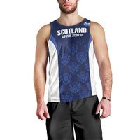 Custom Scotland Cricket Men Tank Top Go Scots Thistle Pattern - Wonder Print Shop