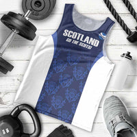 Custom Scotland Cricket Men Tank Top Go Scots Thistle Pattern - Wonder Print Shop
