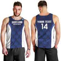 Custom Scotland Cricket Men Tank Top Go Scots Thistle Pattern - Wonder Print Shop