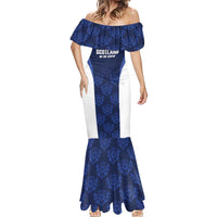 Custom Scotland Cricket Mermaid Dress Go Scots Thistle Pattern - Wonder Print Shop