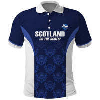 Custom Scotland Cricket Polo Shirt Go Scots Thistle Pattern - Wonder Print Shop