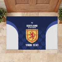 Custom Scotland Cricket Rubber Doormat Go Scots Thistle Pattern - Wonder Print Shop