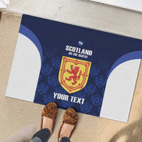 Custom Scotland Cricket Rubber Doormat Go Scots Thistle Pattern - Wonder Print Shop