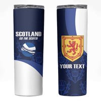Custom Scotland Cricket Skinny Tumbler Go Scots Thistle Pattern - Wonder Print Shop
