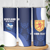 Custom Scotland Cricket Skinny Tumbler Go Scots Thistle Pattern - Wonder Print Shop