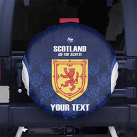 Custom Scotland Cricket Spare Tire Cover Go Scots Thistle Pattern - Wonder Print Shop