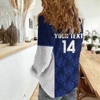 Custom Scotland Cricket Women Casual Shirt Go Scots Thistle Pattern - Wonder Print Shop