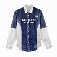 Custom Scotland Cricket Women Casual Shirt Go Scots Thistle Pattern - Wonder Print Shop