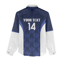 Custom Scotland Cricket Women Casual Shirt Go Scots Thistle Pattern - Wonder Print Shop