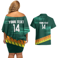 Custom Guernsey Cricket Couples Matching Off Shoulder Short Dress and Hawaiian Shirt Go Champions - Wonder Print Shop