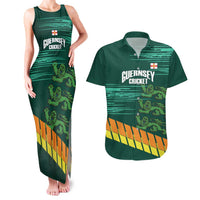 Custom Guernsey Cricket Couples Matching Tank Maxi Dress and Hawaiian Shirt Go Champions - Wonder Print Shop