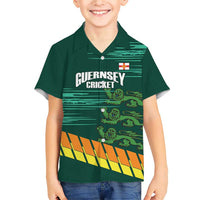 Custom Guernsey Cricket Family Matching Short Sleeve Bodycon Dress and Hawaiian Shirt Go Champions - Wonder Print Shop