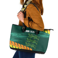 Custom Guernsey Cricket Leather Tote Bag Go Champions - Wonder Print Shop