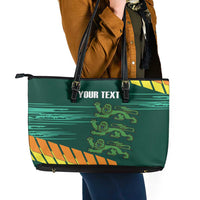Custom Guernsey Cricket Leather Tote Bag Go Champions - Wonder Print Shop