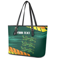 Custom Guernsey Cricket Leather Tote Bag Go Champions - Wonder Print Shop