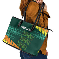 Custom Guernsey Cricket Leather Tote Bag Go Champions - Wonder Print Shop