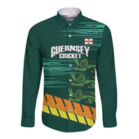 Custom Guernsey Cricket Long Sleeve Button Shirt Go Champions - Wonder Print Shop