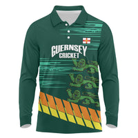 Custom Guernsey Cricket Long Sleeve Polo Shirt Go Champions - Wonder Print Shop