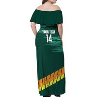 Custom Guernsey Cricket Off Shoulder Maxi Dress Go Champions - Wonder Print Shop