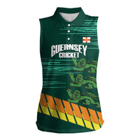 Custom Guernsey Cricket Women Sleeveless Polo Shirt Go Champions - Wonder Print Shop