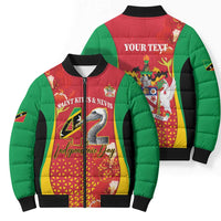 Personalized Saint Kitts and Nevis Bomber Puffer Jacket Pelican 42nd Independence Anniversary - Wonder Print Shop