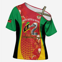 Personalized Saint Kitts and Nevis Cross Shoulder Shirt Pelican 42nd Independence Anniversary - Wonder Print Shop