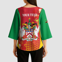 Personalized Saint Kitts and Nevis Kimono Sleeve Blouse Pelican 42nd Independence Anniversary - Wonder Print Shop