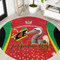 Saint Kitts and Nevis Round Carpet Pelican 42nd Independence Anniversary - Wonder Print Shop