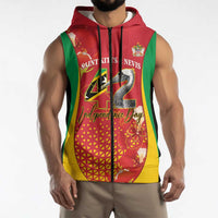 Personalized Saint Kitts and Nevis Sleeveless Zip Hoodie Pelican 42nd Independence Anniversary - Wonder Print Shop