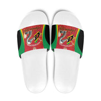 Saint Kitts and Nevis Slide Sandals Pelican 42nd Independence Anniversary - Wonder Print Shop