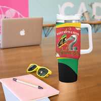 Personalized Saint Kitts and Nevis Tumbler With Handle Pelican 42nd Independence Anniversary - Wonder Print Shop