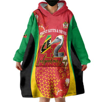 Personalized Saint Kitts and Nevis Wearable Blanket Hoodie Pelican 42nd Independence Anniversary - Wonder Print Shop