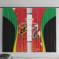 Saint Kitts and Nevis Window Curtain Pelican 42nd Independence Anniversary - Wonder Print Shop