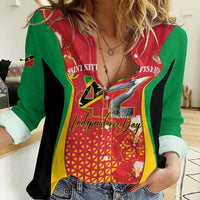 Personalized Saint Kitts and Nevis Women Casual Shirt Pelican 42nd Independence Anniversary - Wonder Print Shop